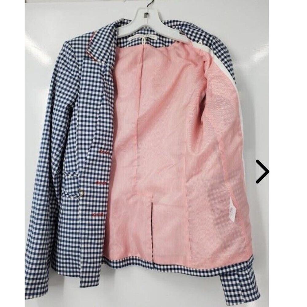 Veronica Beard Dickey Gingham Plaid Blue Blazer Size 2 - Picture 5 of 6